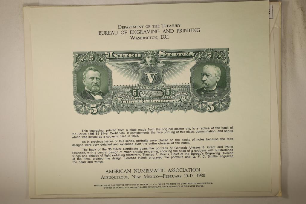 1980 AMERICAN NUMISMATIC ASSOCIATION CARD WITH (1 of 1)