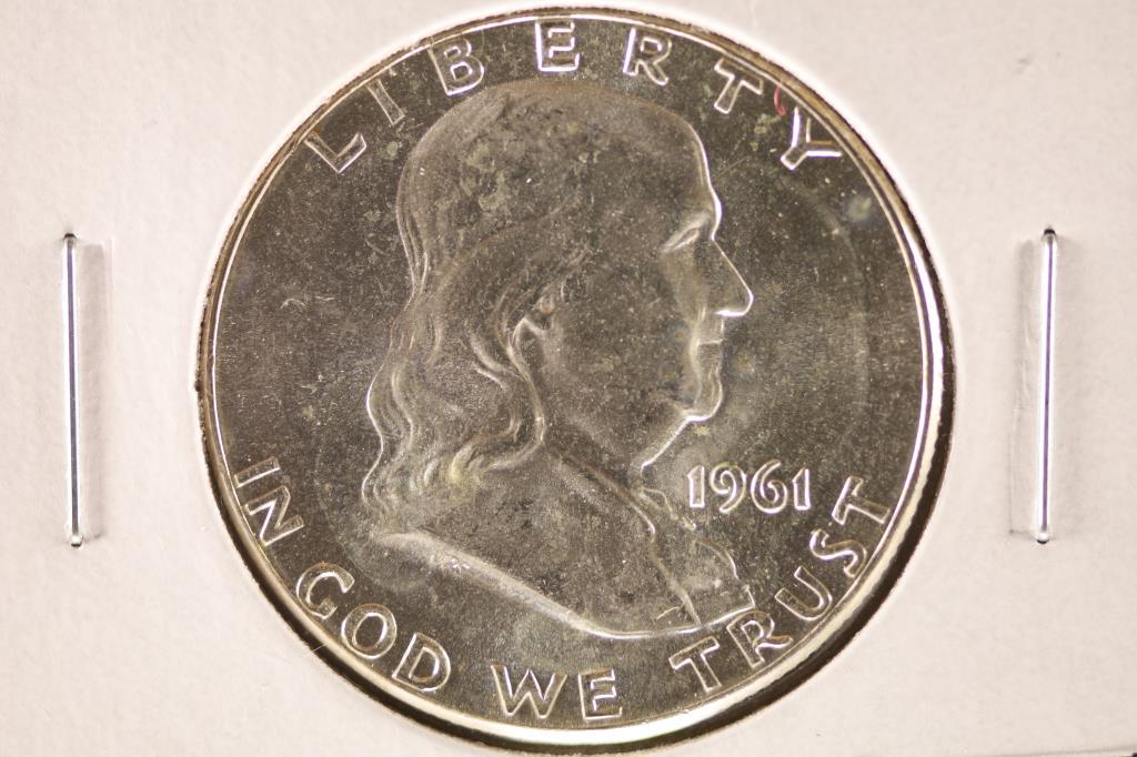 1961 SILVER FRANKLIN HALF DOLLAR BRILLIANT UNC (1 of 2)