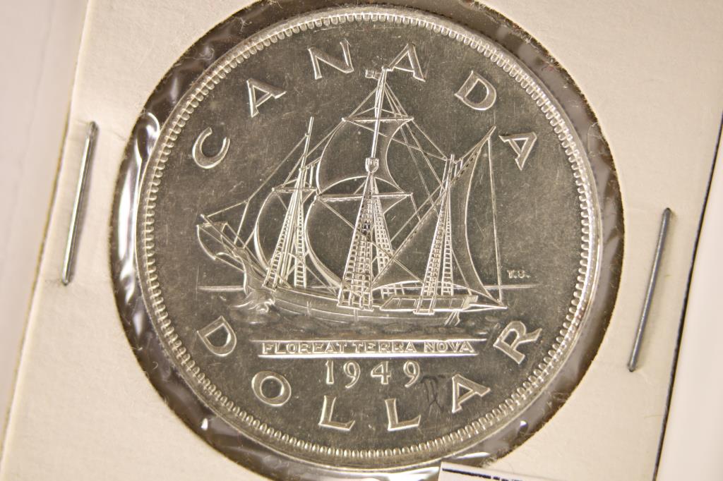 1949 CANADA SILVER DOLLAR UNC .6000 OZ. ASW (1 of 2)