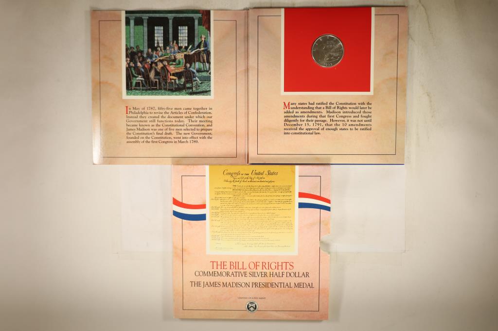 1993 2 COIN COMMEMORATIVE BILL OF RIGHTS SET, (1 of 2)