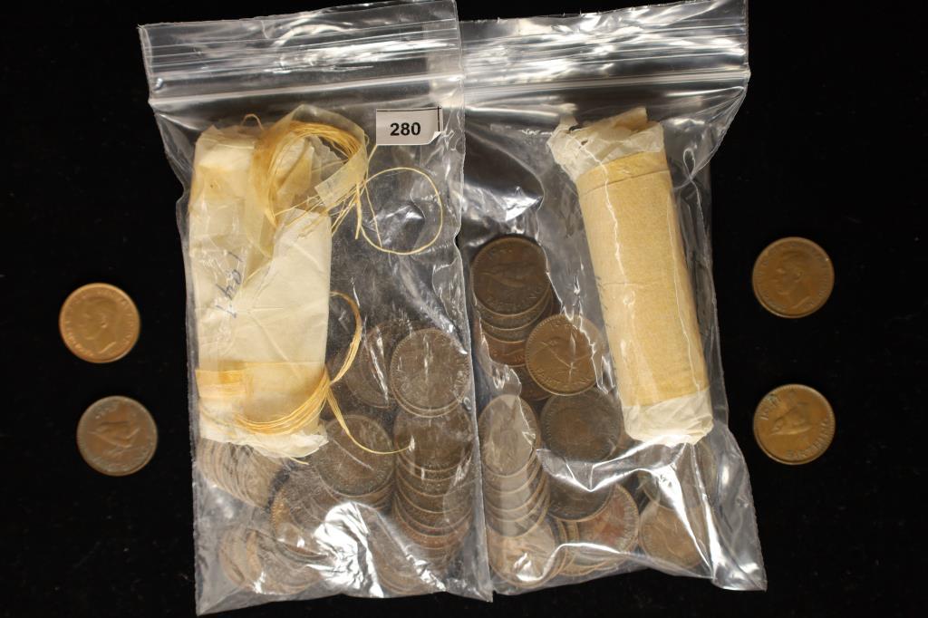 2 PARTIAL ROLLS OF GREAT BRITAIN FARTHINGS, 1941 (1 of 1)