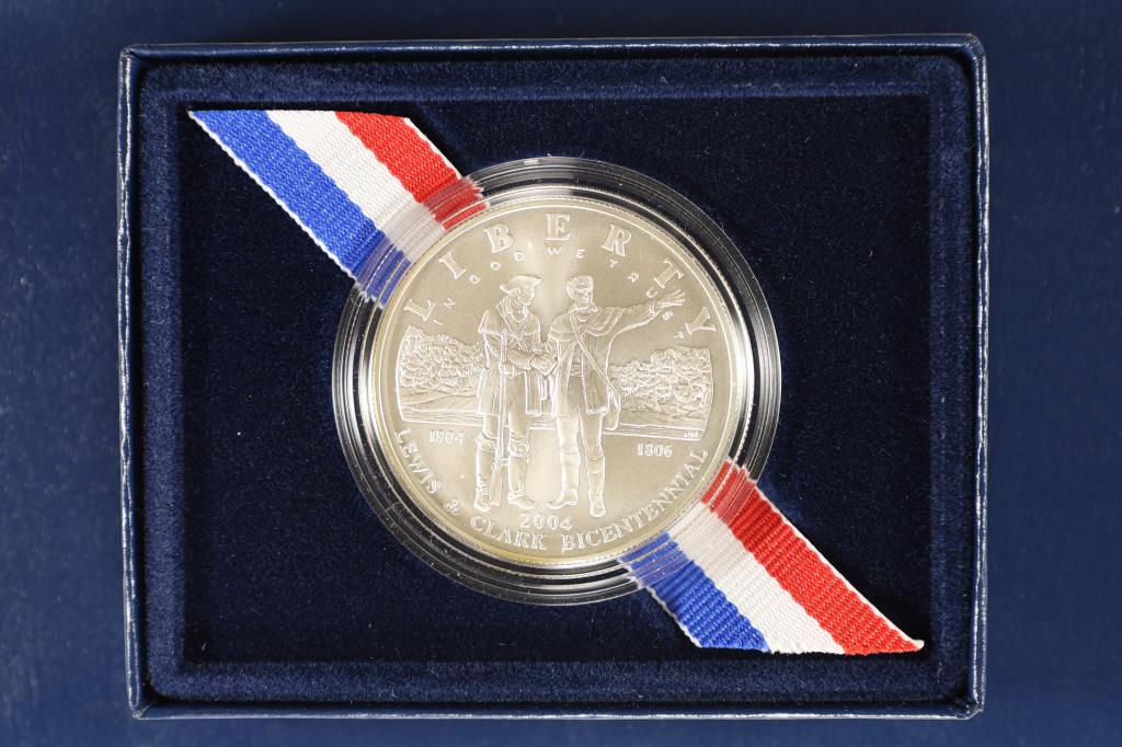 2004-P LEWIS & CLARK BICENTENNIAL UNC SILVER $: ORIGINAL US MINT PACKAGING