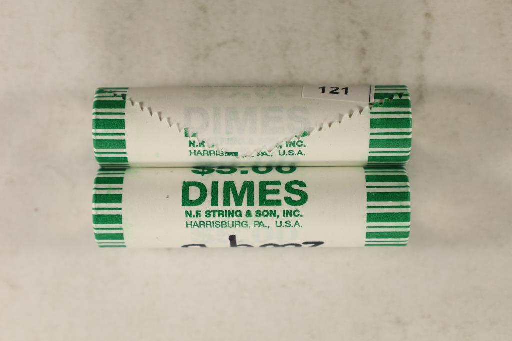 2 $5 ROLLS OF 2009-D ROOSEVELT DIMES BU: WATCH FOR OUR NEXT AUCTION ON MONDAY JAN. 31ST, 2022 AT 7 PM EST