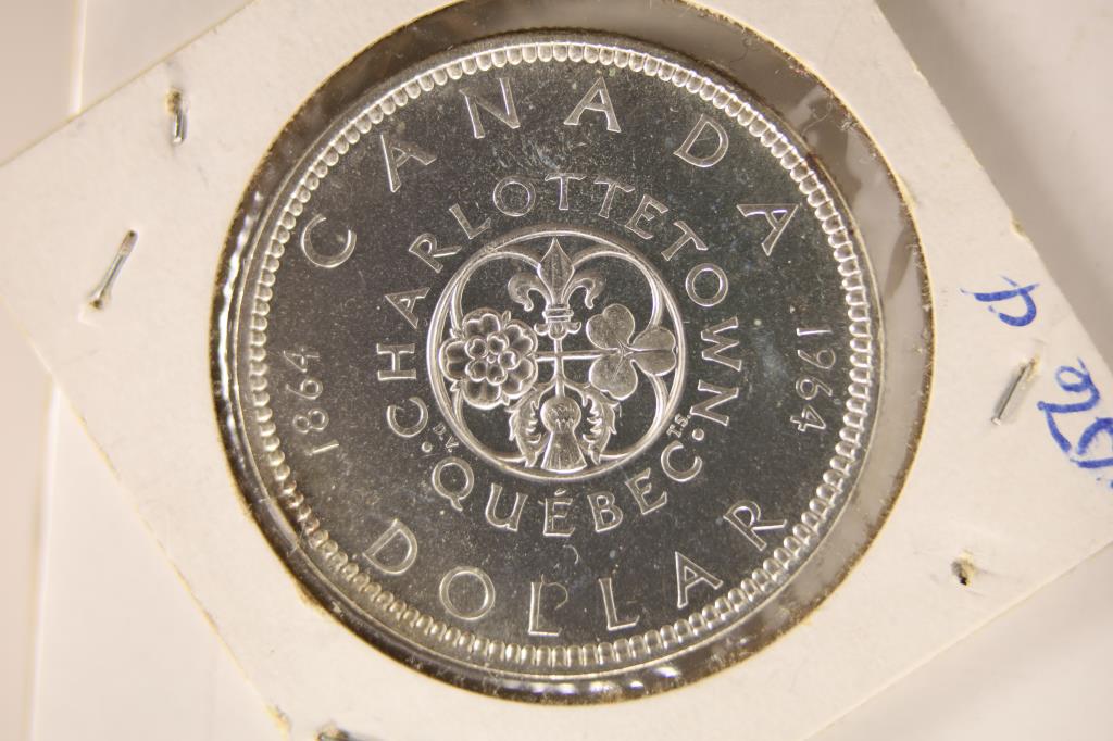 1964 CANADA SILVER $1 CHARLOTTETOWN .6 OZ. ASW BU (1 of 2)