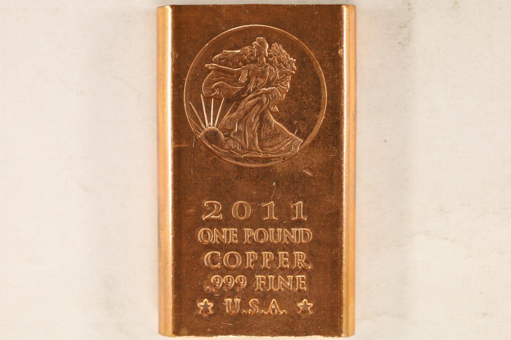 1 POUND .999 FINE COPPER BAR 2011 LIBERTY (1 of 2)