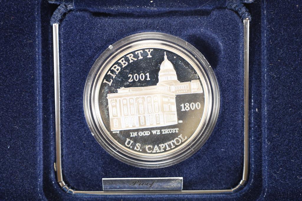 2001 US CAPITOL VISITOR CENTER PF SILVER DOLLAR (1 of 3)