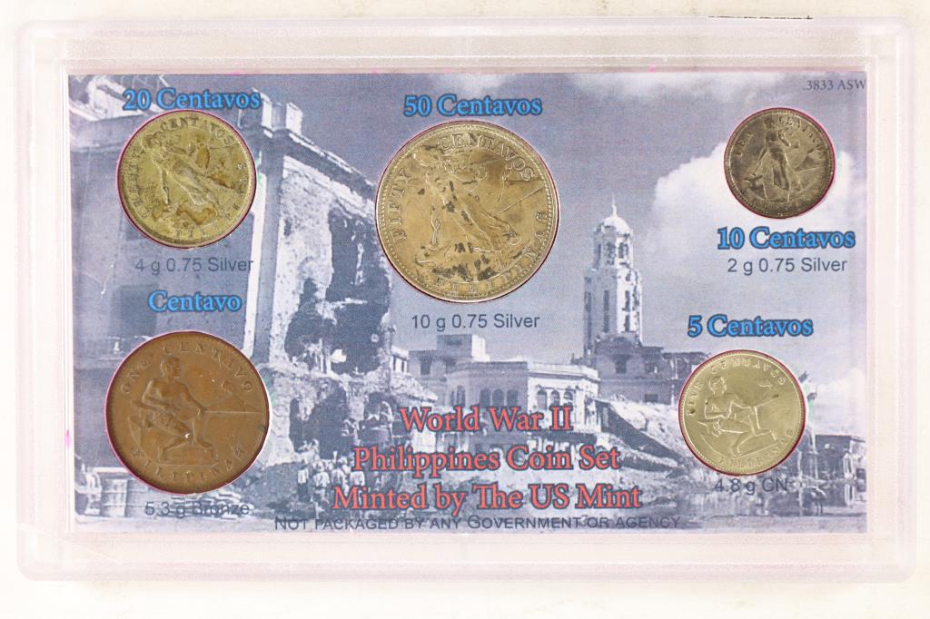 US/PHILIPPINES 5 COIN SET CONTAINS: 1944-S SILVER (1 of 2)