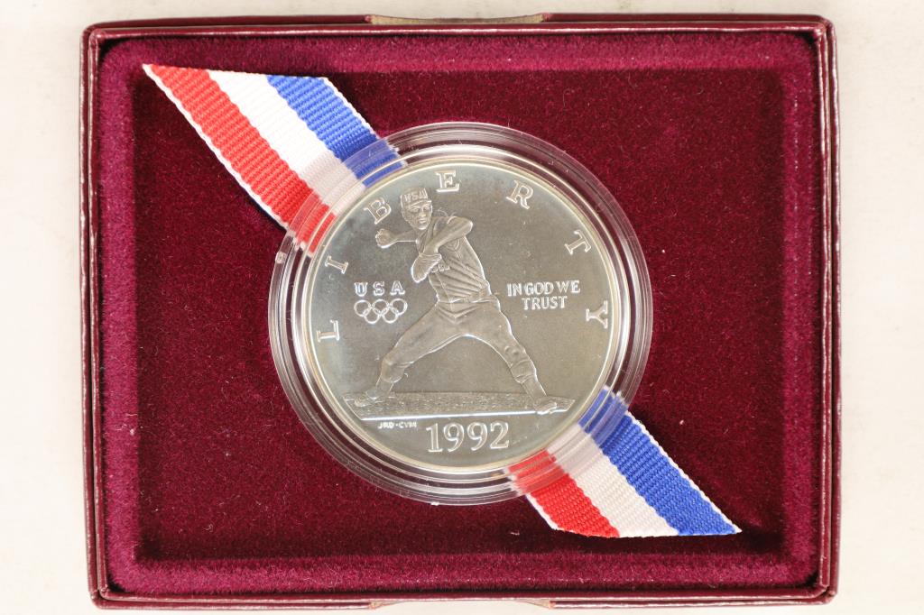 1992-D OLYMPIC "BASEBALL" UNC SILVER DOLLAR (1 of 3)