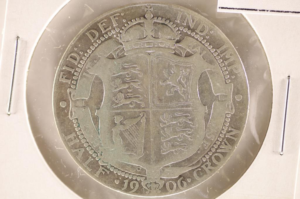 1906 GREAT BRITAIN SILVER HALF CROWN .42 OZ. ASW (1 of 2)