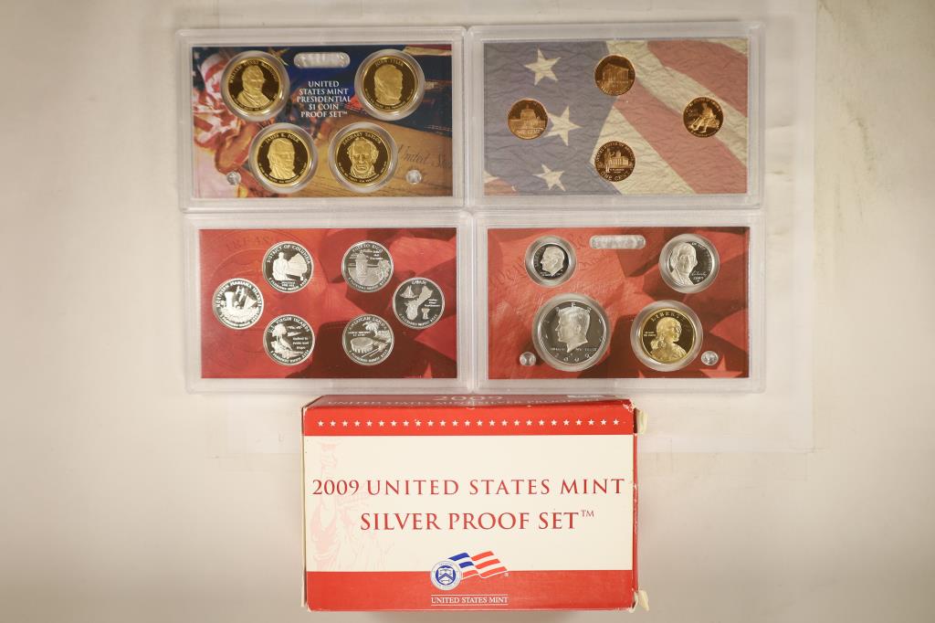 2009 US SILVER PROOF SET (WITH BOX) 18 PIECES (1 of 2)