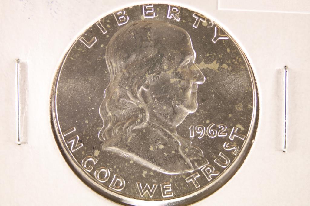 1962-D SILVER FRANKLIN HALF DOLLAR BRILLIANT UNC (1 of 2)