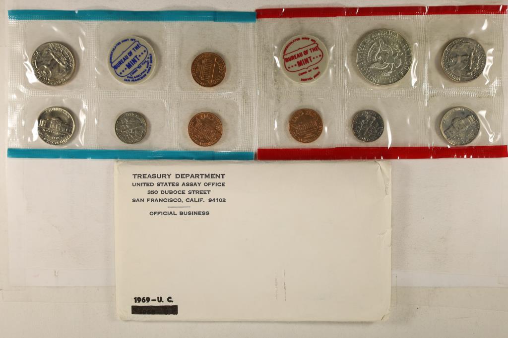 1969 US MINT SET (UNC) P/D/S (WITH ENVELOPE) (1 of 2)