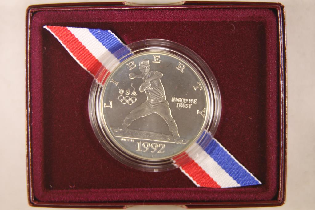 1992 OLYMPIC UNC SILVER DOLLAR "BASEBALL" (1 of 3)