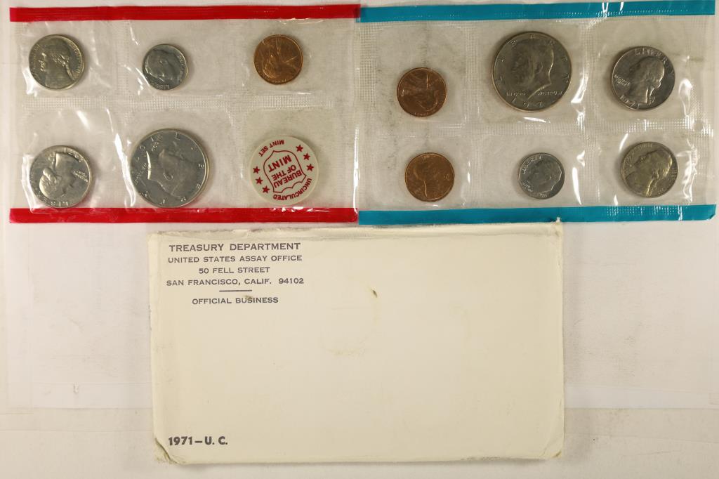 1971 US MINT SET (UNC) P/D/S (WITH ENVELOPE) (1 of 2)