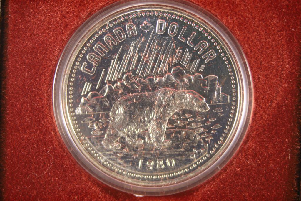 1980 CANADA POLAR BEAR SILVER PROOF $ .3750 OZ.ASW: ORIGINAL ROYAL CANADIAN MINT PACKAGING