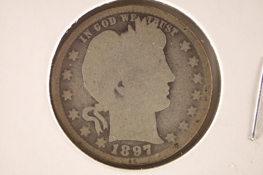 1897-O SILVER BARBER QUARTER KEY DATE (1 of 2)
