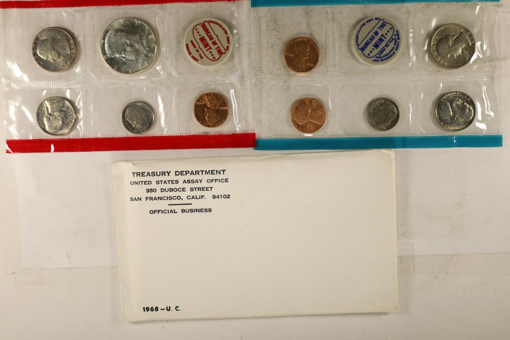 1968 US MINT SET (UNC) P/D/S (WITH ENVELOPE) (1 of 2)