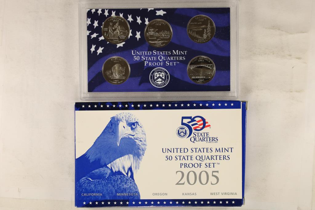2005 US 50 STATE QUARTERS PROOF SET WITH BOX (1 of 2)