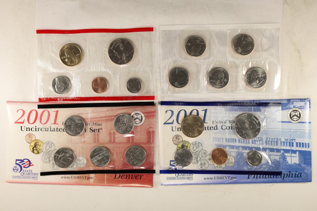 2001 US MINT SET (UNC) P/D (WITH ENVELOPE) (1 of 2)