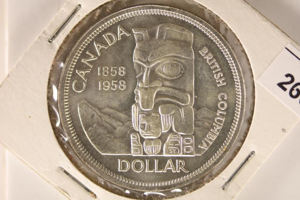 1958 CANADA SILVER DOLLAR TOTEM POLE .6 OZ. ASW (1 of 2)