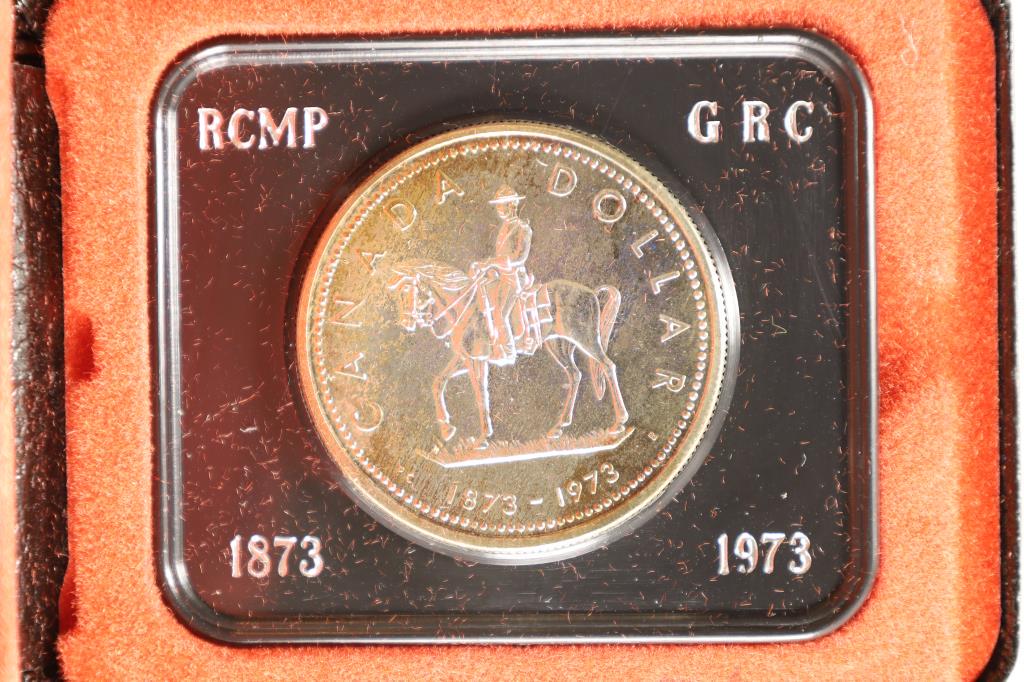 1973 CANADA RCMP PROOF SILVER DOLLAR .3750 OZ. ASW (1 of 3)