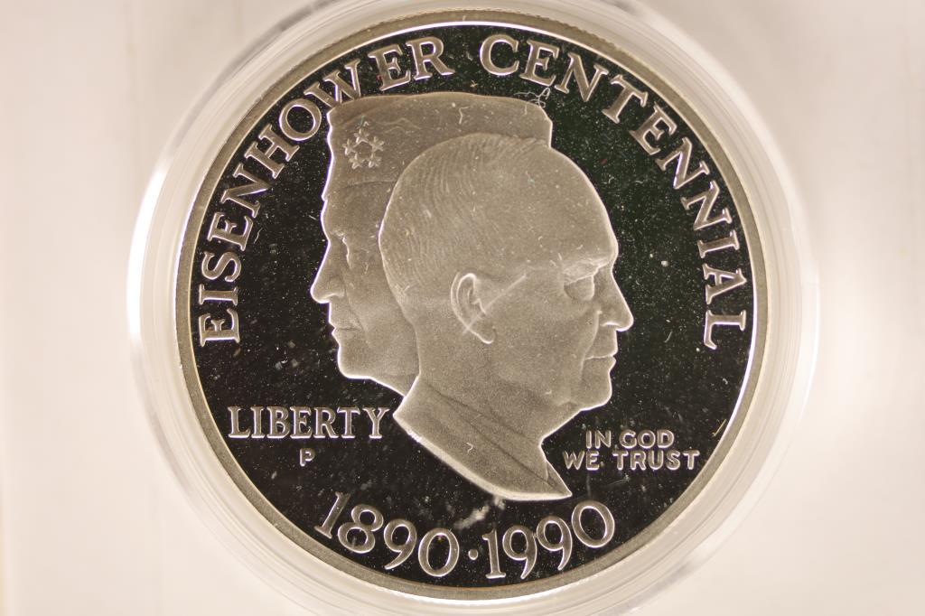 1990-P EISENHOWER CENTENNIAL PF SILVER DOLLAR (1 of 2)
