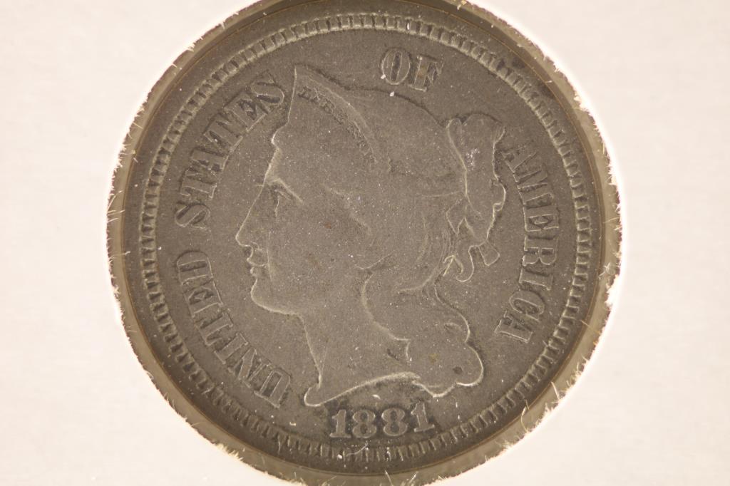 1881 THREE CENT PIECE (NICKEL) (1 of 2)
