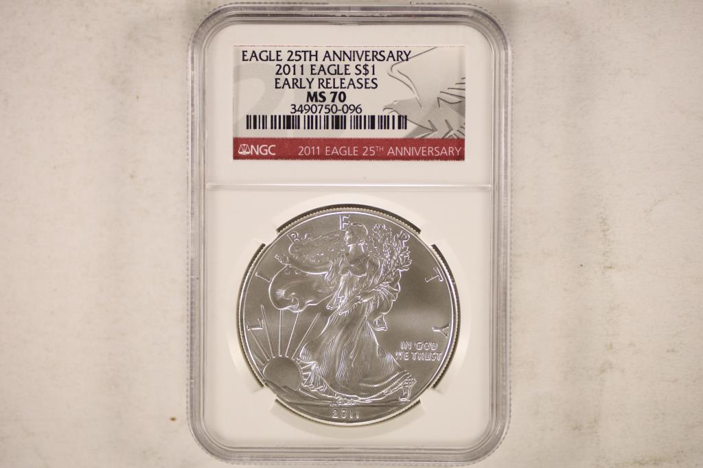 2011 AMERICAN SILVER EAGLE NGC MS70 (1 of 2)