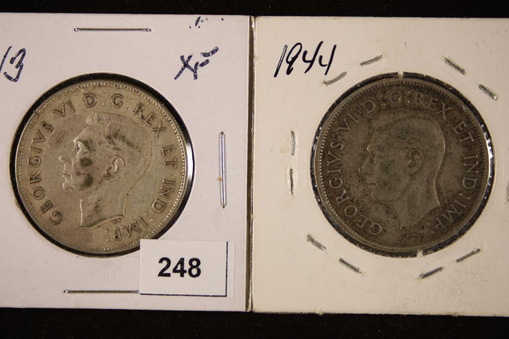 1943 & 1944 CANADA SILVER 50 CENTS (1 of 2)