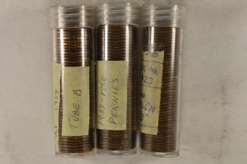 3 ROLLS OF LINCOLN WHEAT CENTS 1ST ROLL 1900'S- (1 of 1)