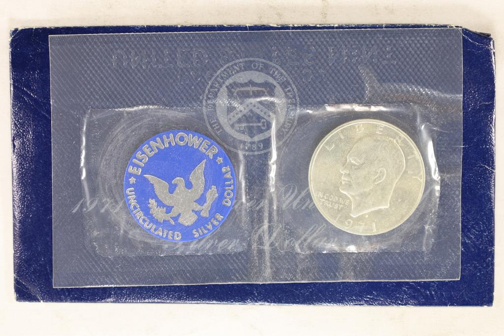 1971-S IKE SILVER DOLLAR UNC (BLUE PACK) (1 of 2)