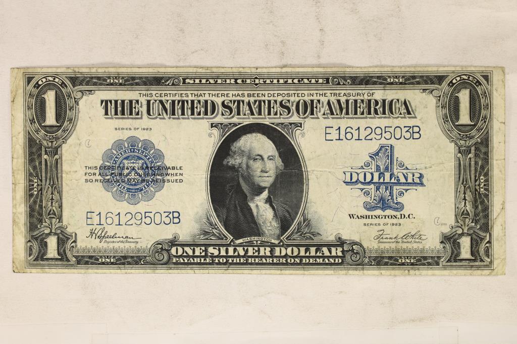 1923 LARGE SIZE $1 SILVER CERTIFICATE BLUE SEAL (1 of 2)