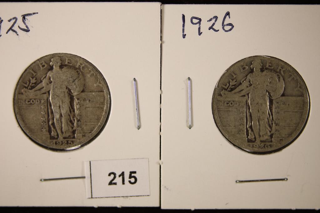 2 STANDING LIBERTY QUARTERS: 1925 AND 1926 (1 of 2)