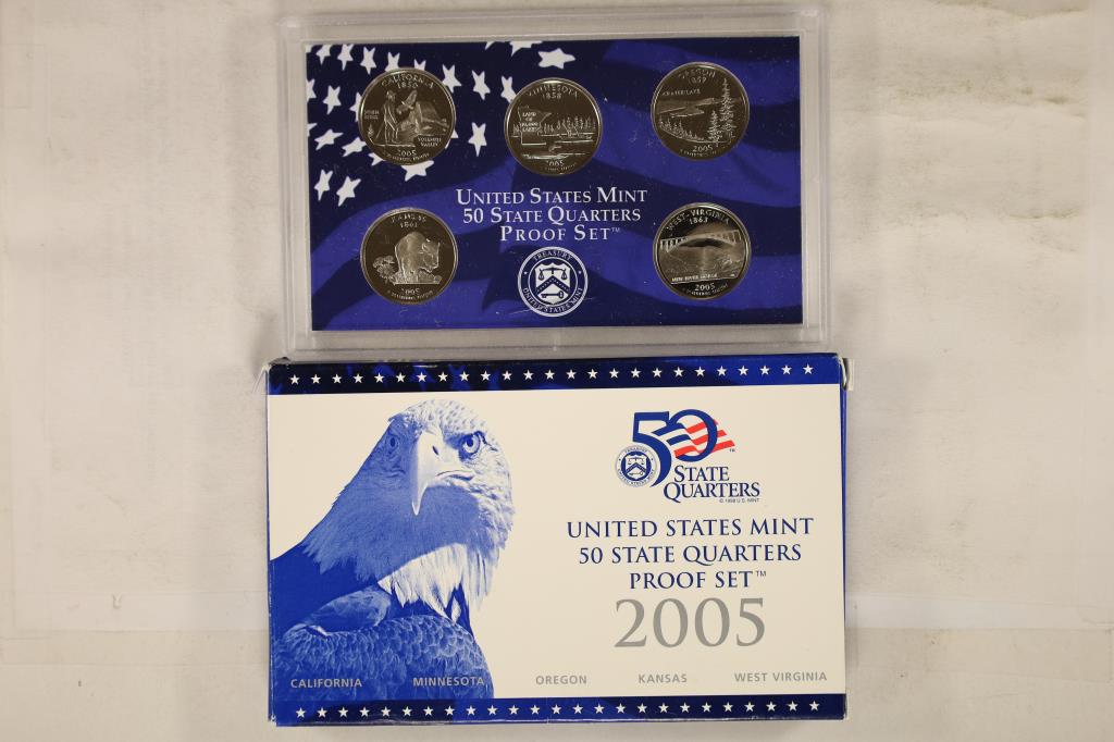 2005 US 50 STATE QUARTERS PROOF SET WITH BOX (1 of 2)