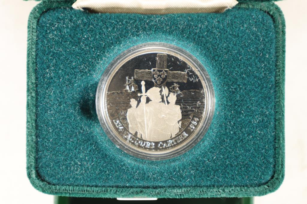 1984 CANADA PF $1 "JACQUES CARTIER" IN GREEN BOX: ORIGINAL ROYAL CANADIAN MINT PACKAGING