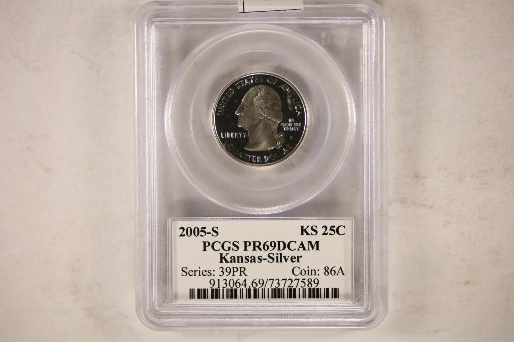 2005-S SILVER KANSAS QUARTER PCGS PR69 DCAM (1 of 2)
