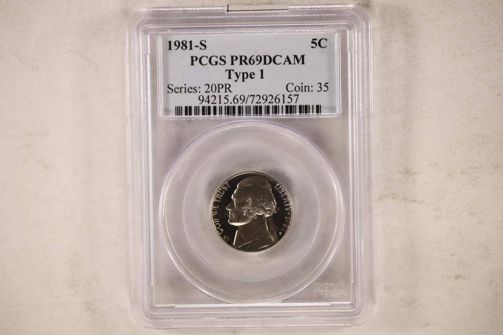 1981-S JEFFERSON NICKEL PCGS PR69 DCAM TYPE I (1 of 2)