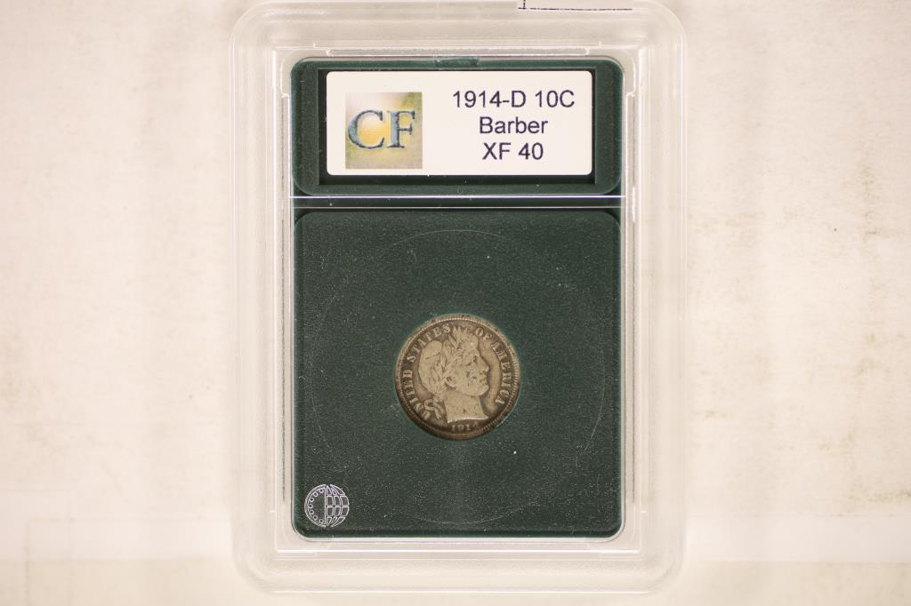 1914-D BARBER DIME EXTRA FINE 40 (1 of 2)