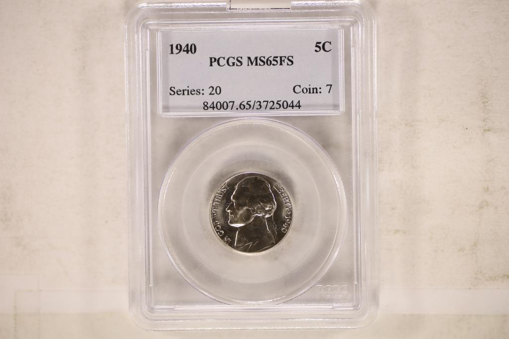 1940 JEFFERSON NICKEL PCGS MS65FS (1 of 2)
