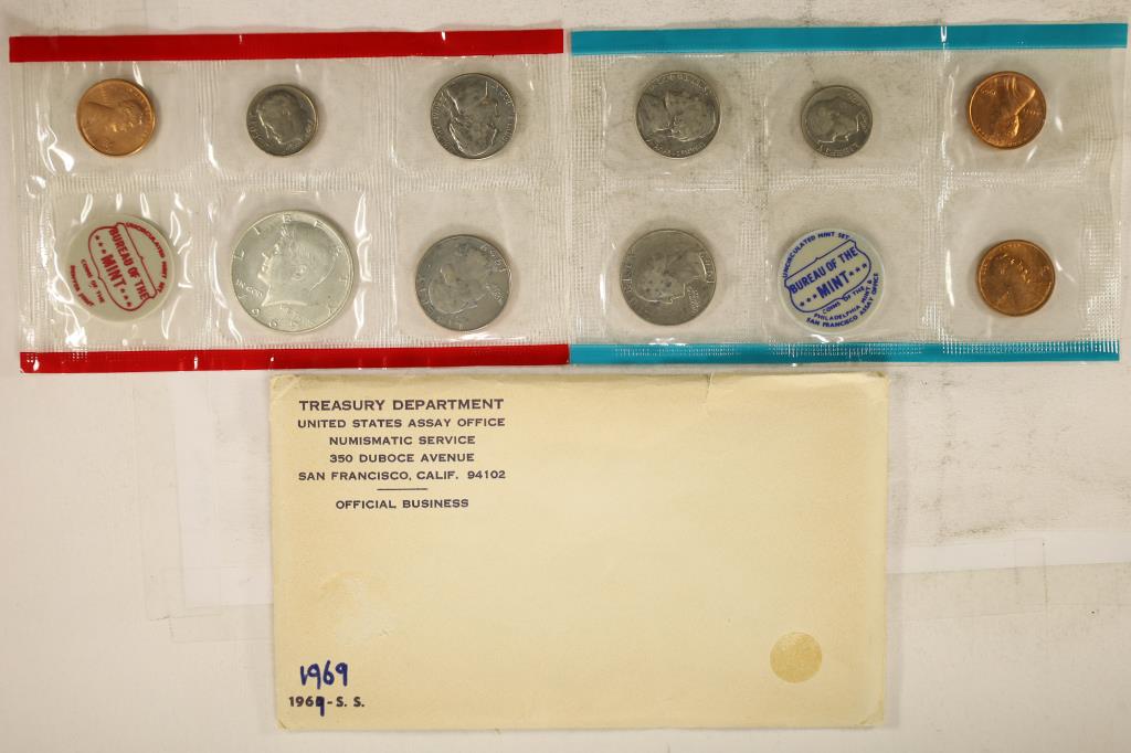 1969 US MINT SET (UNC) P/D/S (WITH ENVELOPE) (1 of 2)