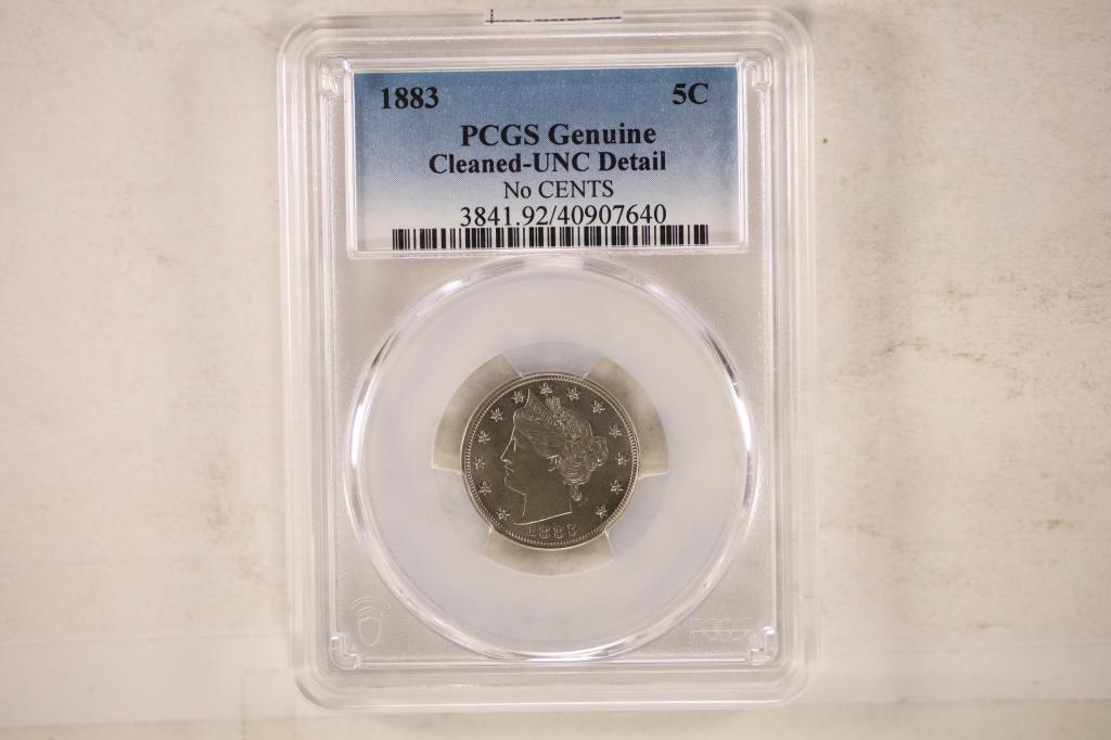 1883 NO CENTS LIBERTY "V" NICKEL PCGS GENUINE UNC (1 of 2)