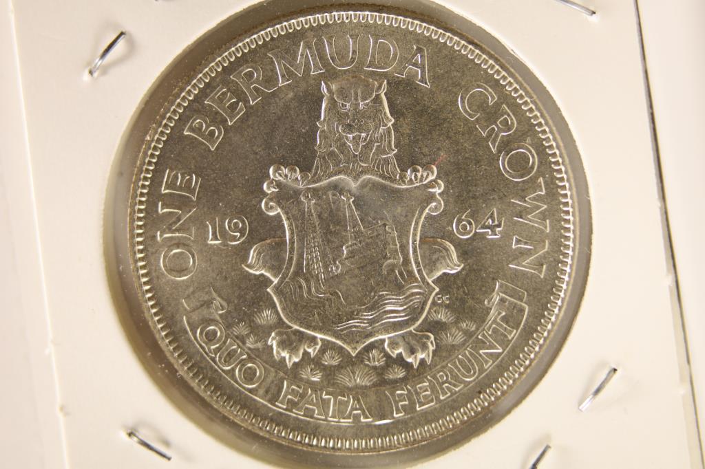 1964 BERMUDA SILVER CROWN .3636 OZ. ASW BU (1 of 2)