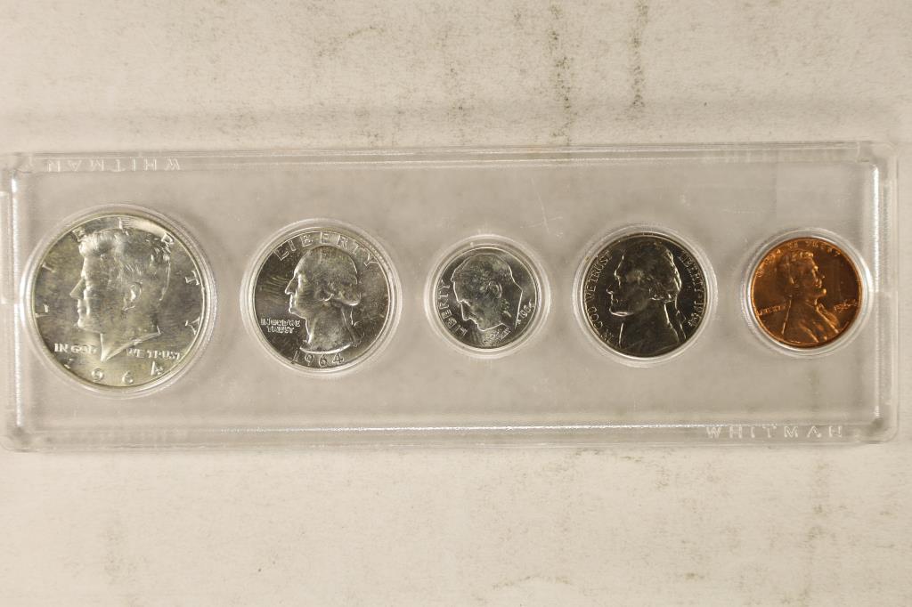 1964 SILVER US UNC SET IN PLASTIC CASE (1 of 2)