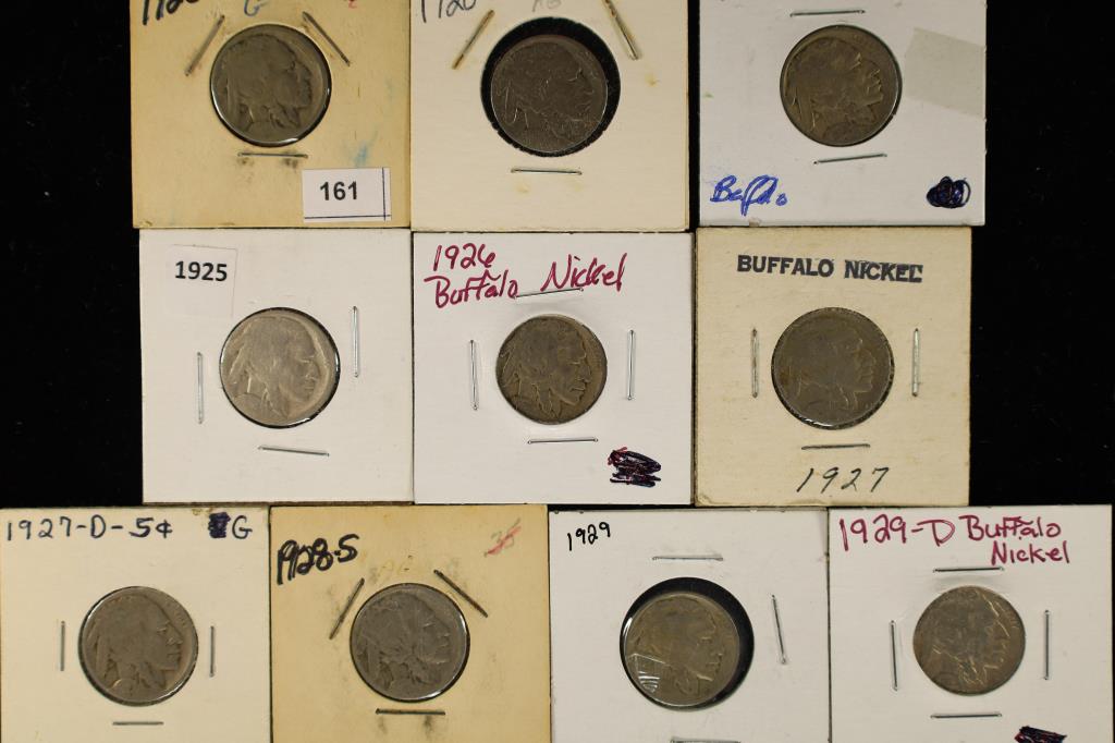 10 ASSORTED BUFFALO NICKELS: 1920-1929-D (1 of 2)