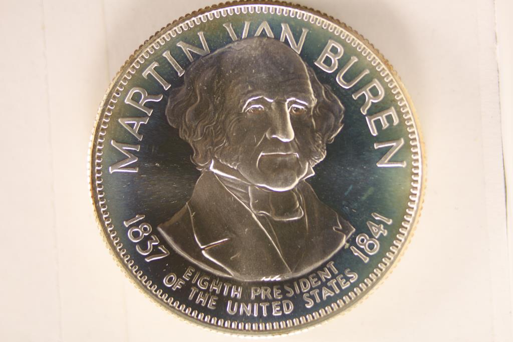 FRANKLIN MINT MARTIN VAN BUREN SILVER ROUND: 32.7 GRAMS STERLING