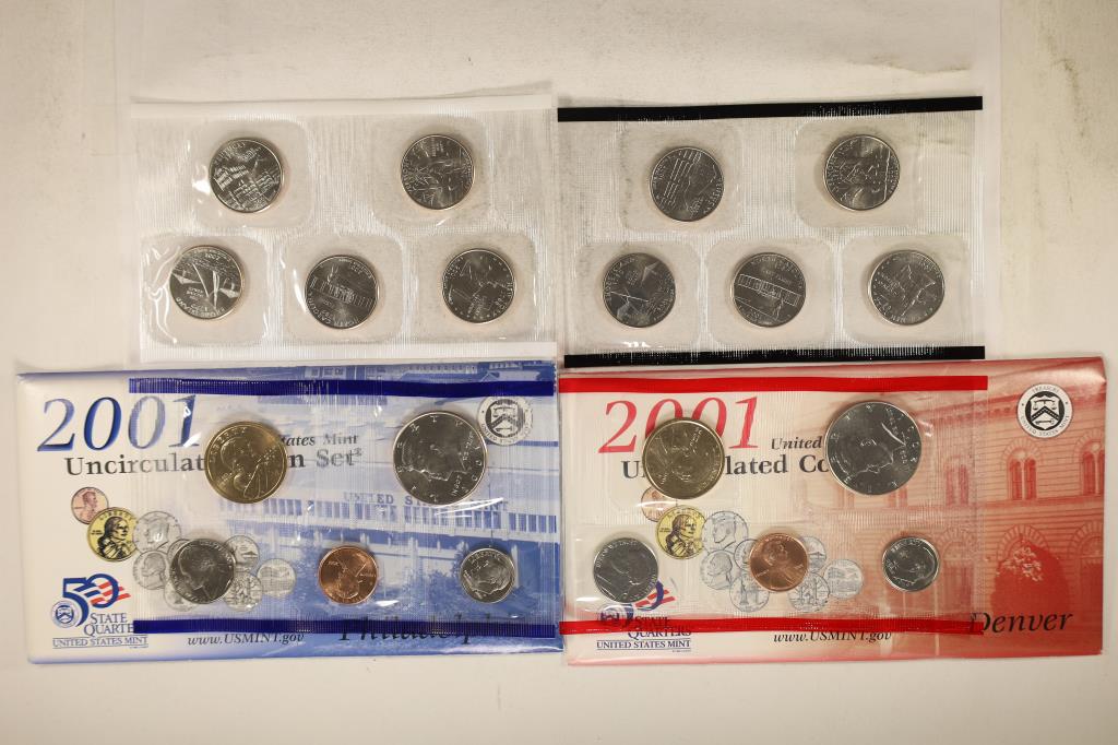 2001 US MINT SET (UNC) P/D (WITH ENVELOPE) (1 of 2)