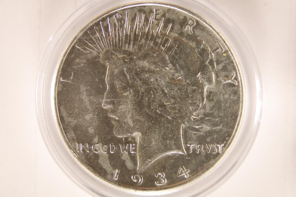 1934 PEACE SILVER DOLLAR AU (1 of 2)