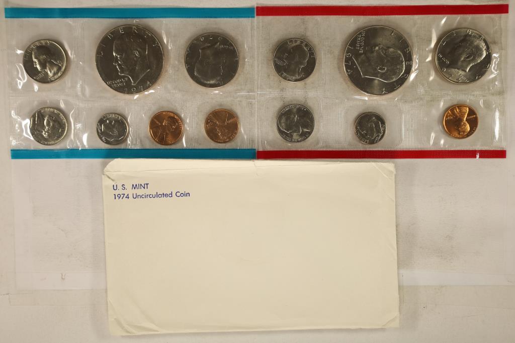 1974 US MINT SET (UNC) P/D/S (WITH ENVELOPE) (1 of 2)