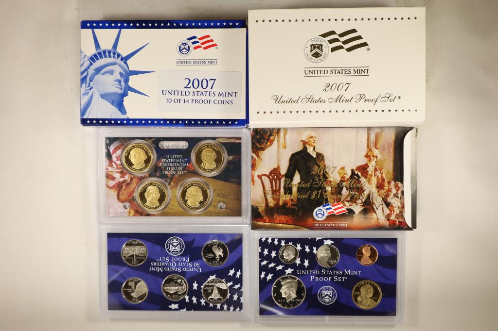 2007 US PROOF SET (WITH BOX) 14 PIECES (1 of 2)