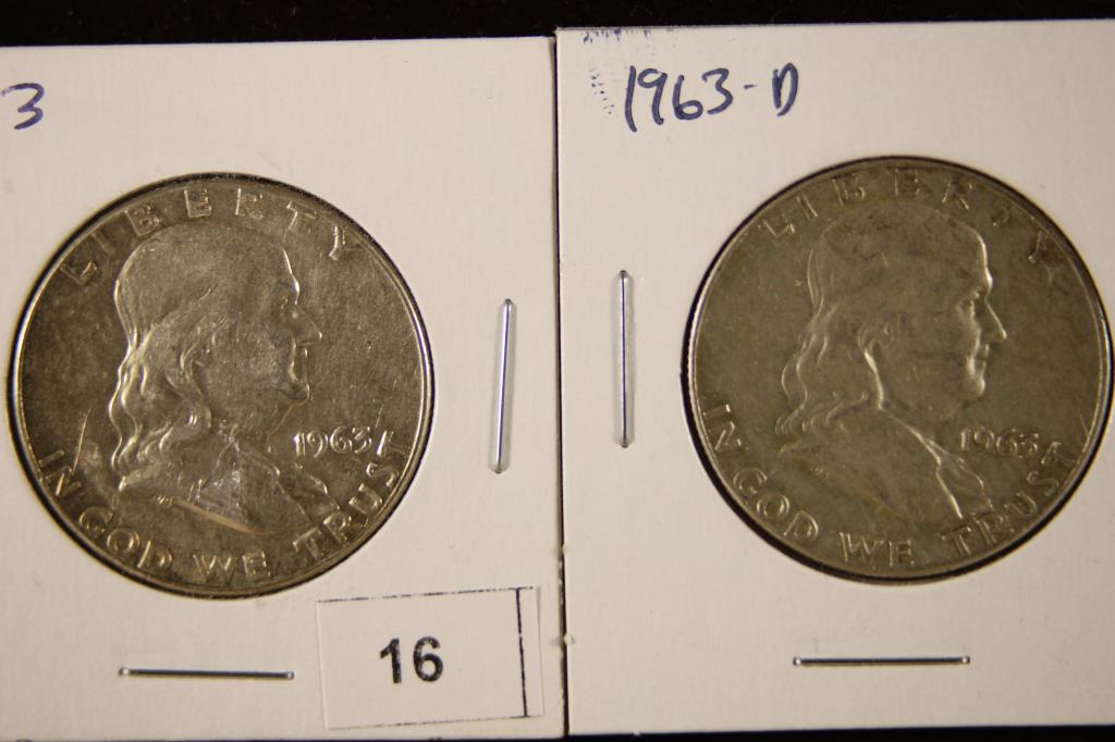 1963 & 1963-D SILVER FRANKLIN HALF DOLLARS (1 of 2)